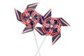 Pinwheel with British flag, 3D rendering Royalty Free Stock Photo