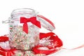 Pinwheel Christmas candies in a jar