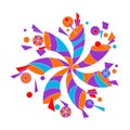 Pinwheel Colorful Abstract. Vane paper colorful vector