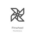 pinwheel icon vector from miscellaneous collection. Thin line pinwheel outline icon vector illustration. Outline, thin line Royalty Free Stock Photo