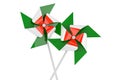 Pinwheel with Irish flag, 3D rendering Royalty Free Stock Photo
