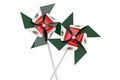 Pinwheel with Mexican flag, 3D rendering Royalty Free Stock Photo