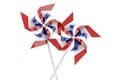 Pinwheel with the Netherlands flag, 3D rendering Royalty Free Stock Photo