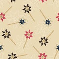 Pinwheel , paper windmill . seamless pattern vector. Royalty Free Stock Photo