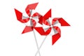 Pinwheel with Polish flag, 3D rendering Royalty Free Stock Photo