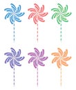 Pinwheel set, vector Royalty Free Stock Photo