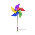 Pinwheel toy, five sided, differently colored vanes Royalty Free Stock Photo