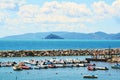 Piombino, boats, hills, view of Piombino, Tuscany, Italy, Europe Royalty Free Stock Photo