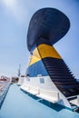 Detail of the chimney stack of the Corsica ship ferry.