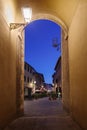 Piombino street view in the night, Tuscany, Italy Royalty Free Stock Photo