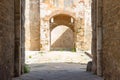 Piombino, Tuscany, Italy. Inside view of the Torrione (1212) and the Rivellino, the ancient main gate built in 1447