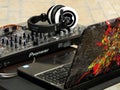 Pioneer DJ set with Dell laptop outdoors