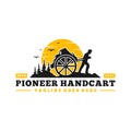 Pioneer handcart inspiration illustration logo