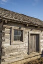 Pioneer log cabin,retro,old,logs,historical,western village Royalty Free Stock Photo