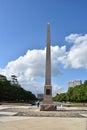 Pioneer Memorial Obelisk at the Reflection Pool in Hermann Park in Houston, Texas Royalty Free Stock Photo