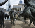 Pioneer Plaza cattle sculpture in Dallas, TX