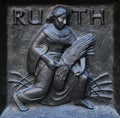 The pious Ruth, relief on the door of the Grossmunster church in Zurich