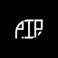 PIP letter logo design on black background.PIP creative initials letter logo concept.PIP vector letter design