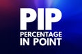 PIP - Percentage In Point acronym, business concept background