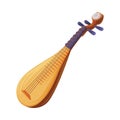 Pipa as Chinese Musical Instrument and Traditional Cultural China Symbol Vector Illustration