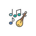 Pipa Chinese musical instrument filled outline icon