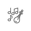 Pipa Chinese musical instrument line icon