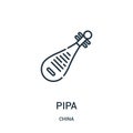 pipa icon vector from china collection. Thin line pipa outline icon vector illustration. Linear symbol for use on web and mobile