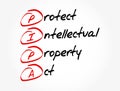 PIPA - Protect Intellectual Property Act acronym, concept background