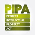 PIPA - Protect Intellectual Property Act acronym, concept background