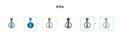 Pipa vector icon in 6 different modern styles. Black, two colored pipa icons designed in filled, outline, line and stroke style.