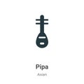 Pipa vector icon on white background. Flat vector pipa icon symbol sign from modern asian collection for mobile concept and web