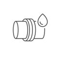 Pipe connection line outline icon