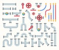 Pipe constructor set vector illustration