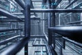 Pipe of electricity line Server room datacenter background 3D rendering