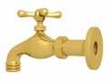 Pipe faucet gold side view left back