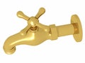 Pipe faucet gold side view left top