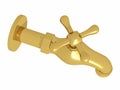 Pipe faucet gold side view right top