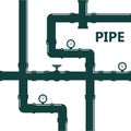 Pipe fittings icons set. Tube industry, construction pipe Royalty Free Stock Photo