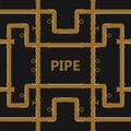 Pipe fittings icons set. Tube industry, construction pipe Royalty Free Stock Photo