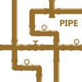 Pipe fittings icons set. Tube industry, construction pipe Royalty Free Stock Photo