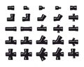 Pipe fittings icons Royalty Free Stock Photo