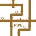 Pipe fittings vector icons set. Tube industry, construction pipe Royalty Free Stock Photo