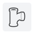 Pipe icon and flange fitting icon. Royalty Free Stock Photo