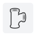 Pipe icon and flange fitting icon. Royalty Free Stock Photo