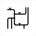 Pipe Icon, Plumbing Work, Gas,, Air, Water, Oil, Liquid Pipeline