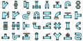 Pipe icons set vector flat Royalty Free Stock Photo