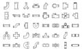 Pipe icons set outline vector. Steel valve