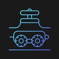Pipe-inspecting robots gradient vector icon for dark theme