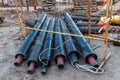 pipe laying. renovation of the municipal infrastructure of the city