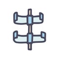 pipe mount color vector doodle simple icon